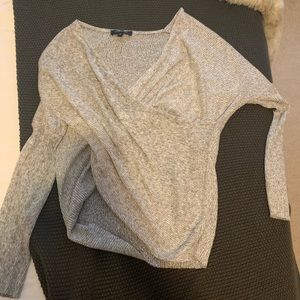 Abbeline Criss Cross Sweater, Grey size medium